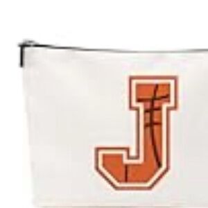 White Pouch with Orange J Letter